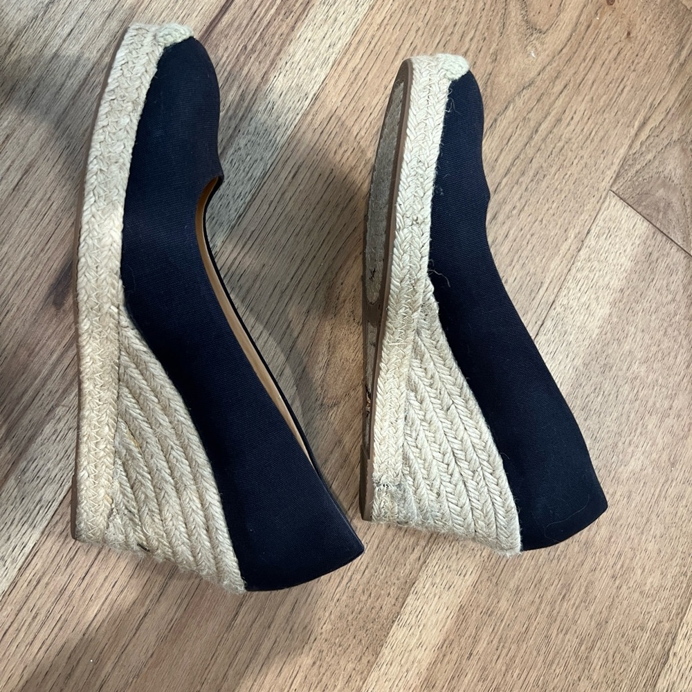 EUC J Crew Women’s Seville Wedge Espadrilles - Navy - 8.5 - Picture 3 of 5